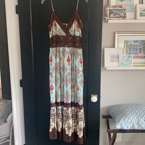 BoHo style long tiered maxi dress